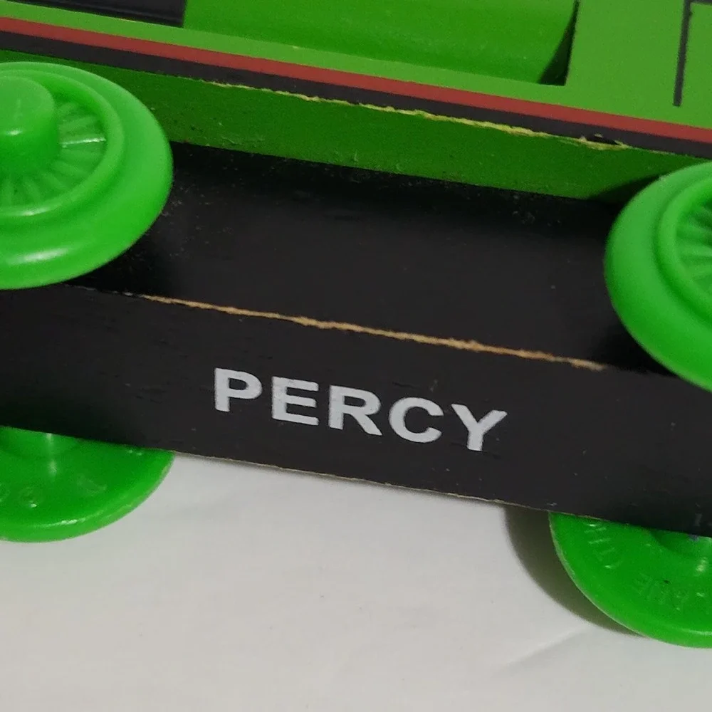 Mattel Thomas & Friends Percy #6 Green Wooden Train Engine Loose Figure 3